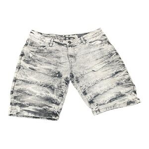Men's Distressed Gray Denim Shorts